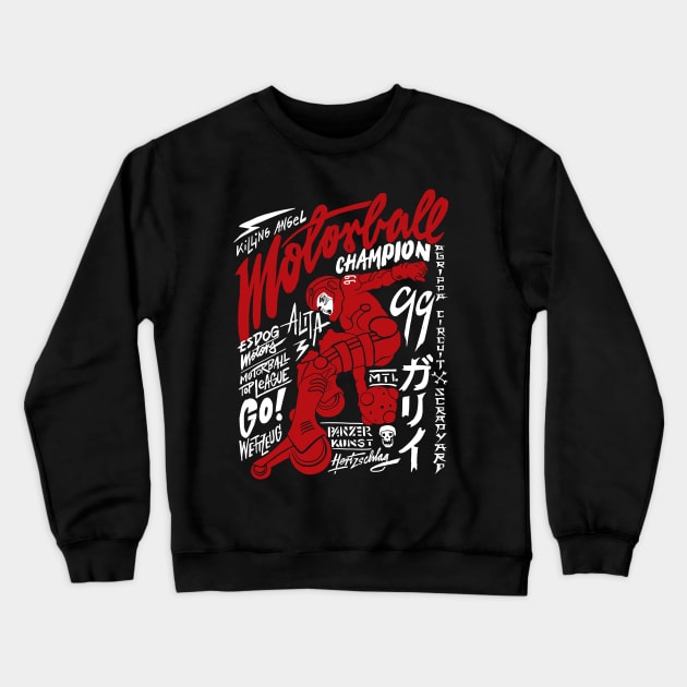 Motorball Alita - red Crewneck Sweatshirt by Krobilad